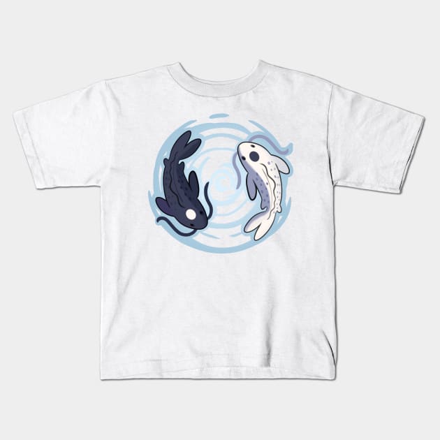 Yin and Yang Koi Fish Edit Kids T-Shirt by Griffywings